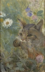 A Cat with a Young Bird in its Mouth