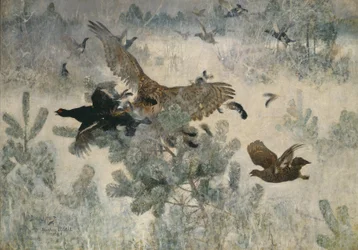 Hawk and Black Grouse, 1884