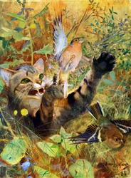 A Cat and a Chaffinch, 1885-1945