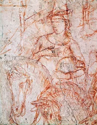 An Elegant Lady Holding a Small Dog in Her Arms