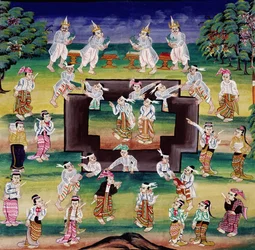 Merit Making Scene, Page from a Manuscript