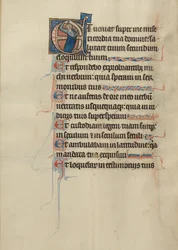 Initial E: A Man Holding a Scroll