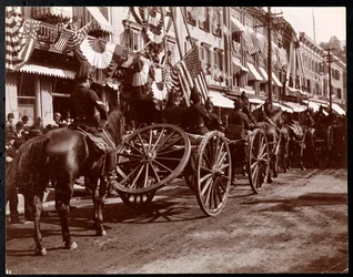 Horsepulled artillery on parade at Dobbs Ferry, New York