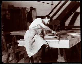 Man Working in the Hardman, Peck und Co. Piano Factory, New York, 1907