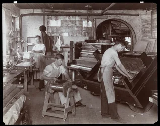 Men Working in the Hardman, Peck and Co. Piano Factory, New York, 1907