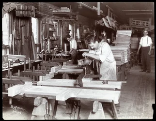 Men Working in the Hardman, Peck and Co. Piano Factory, New York, 1907
