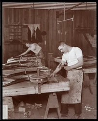 Two Men Working in the Harrington Piano Co. Factory, 1907
