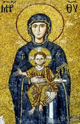 Comnenus mosaic depicting Madonna and Child, Hagia Sophia, Turkey