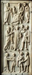 Episode from the life of Saint Paul of Tarsus. Ivory diptych. 5th century. Florence, Museo Nazionale del Bargello