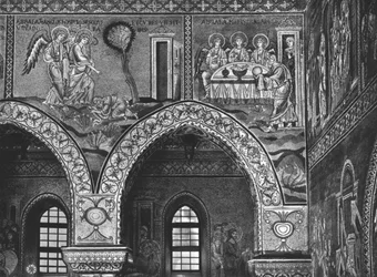 Appearance of the Three Angels to Abraham and the hospitality of Abraham, c.1182