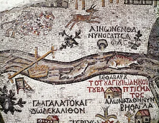 Byzantine Art: Oldest Map of Palestine (detail)