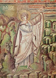 Moses on Mount Sinai, Figure Above the Lunette Depicting the Hospitality of Abraham and the Sacrifice of Isaac, 6th Century (detail)