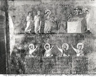 Christ healing a blind man, from the Codex Purpureus