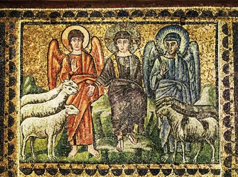 The Good Shepherd and Two Angels
