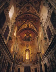 View of the apse with the Christ Pantocrator and the Virgin at Prayer Surrounded by Archangels and the Apostles, 1148
