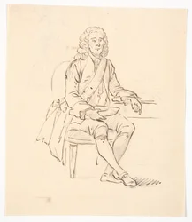 Seated Gentleman with Wig and Order Ribbon