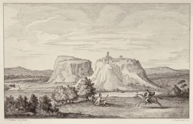 Imaginary View of Early Rome, engraved by B.Barloccini, 1849