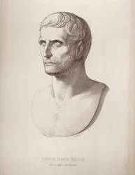 Portrait of Lucius Junius Brutus, engraved by B.Barloccini, 1849
