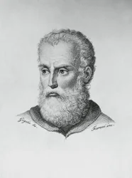 Portrait of Annibale Caro (1507-1566), Italian writer and poet, engraving