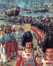 British troops arriving in Malta on the way to the Crimea