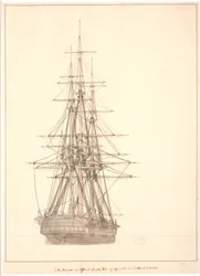 A Frigate Seen from Behind