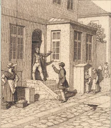 A Street Scene. Illustration for "Linearperspectiven", Plate VII