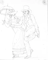 A Decorated Couple on a Walk