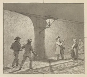 Linear Perspective Applied to Painting, Plate VIII, Fig. 1 - Nightly Journey Under the Street Lamp