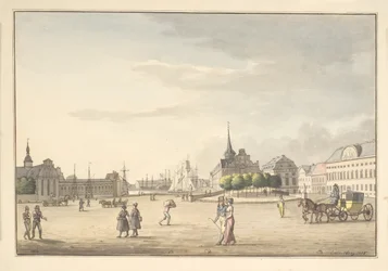 View from the Castle Square towards the Stock Exchange and the Bank