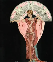 Art Deco Beauty with a Fan by Coles Phillips