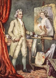George Romney Painting a Portrait of Lady Hamilton