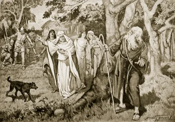 The meeting of Kenneth and Fenella, 993, illustration from 