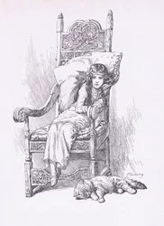 Propped up in the great arm chair, from The Child of the Air published by Duckworth