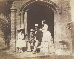 Family Group Portrait Posed in Doorway