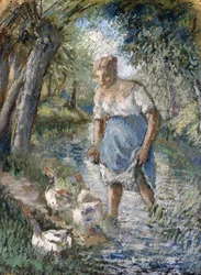 Peasant Crossing a Stream