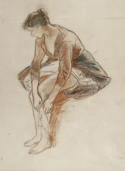 Study of a Young Woman Bathing Her Legs