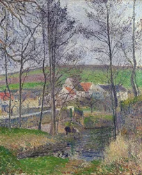 The Banks of the Viosne at Osny in Grey Weather