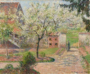 Plum Trees in Blossom, Éragny. The Painter