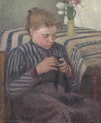 Woman Mending