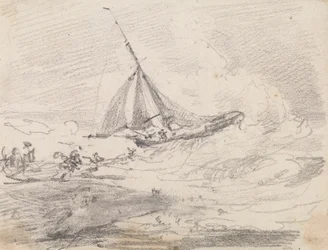 A Sailing Vessel in Rough Seas, Hastings