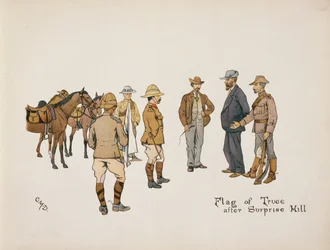 Flag of Truce after Surprise Hill (from The Leaguer of Ladysmith, 1900)