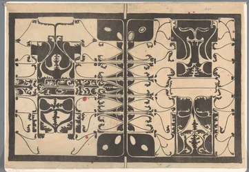 Cover with stylized plant motifs