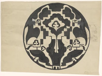 Design for a Plate with Two Stylized Animals