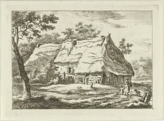 Woman with Child by a Farm (Landscapes 1-6)