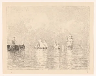 Sailing Ships at the Roadstead of Cuxhaven