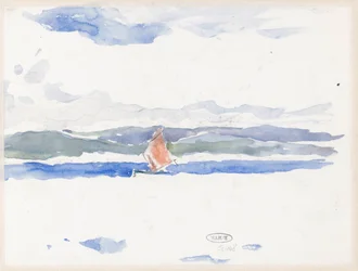 View of the Sea with Boat (?)