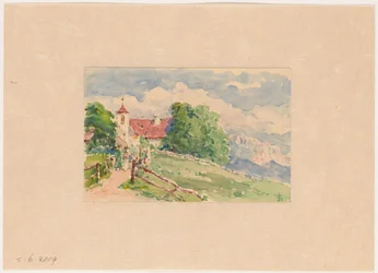 Oberbozen, a Narrow Road Leading to a Church on a Hillside