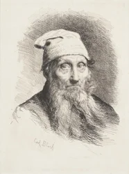 An Old Man with a Cap. Bust