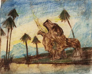 Untitled (Landscape with Lion)