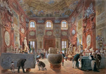 The Great Marble Hall of the Lower Belvedere with the Sculptures of the Antique Collection